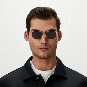 Bottega Veneta BV1301S 001 BRAND NEW Sunglasses Gold Grey Split Panthos Unisex